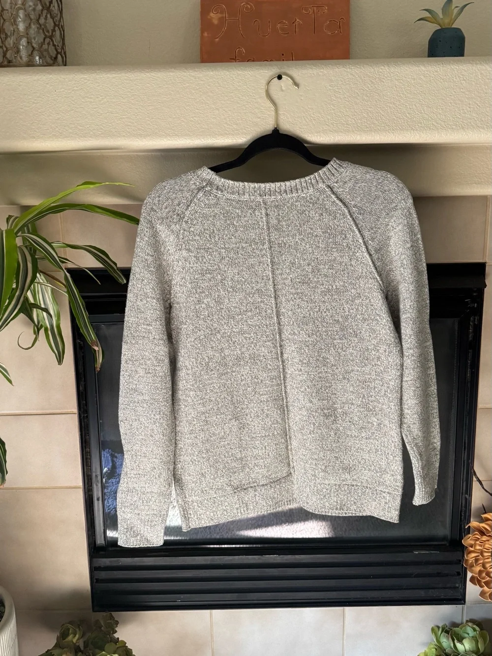 GAP Light Gray Crewneck Sweater with Front Pockets